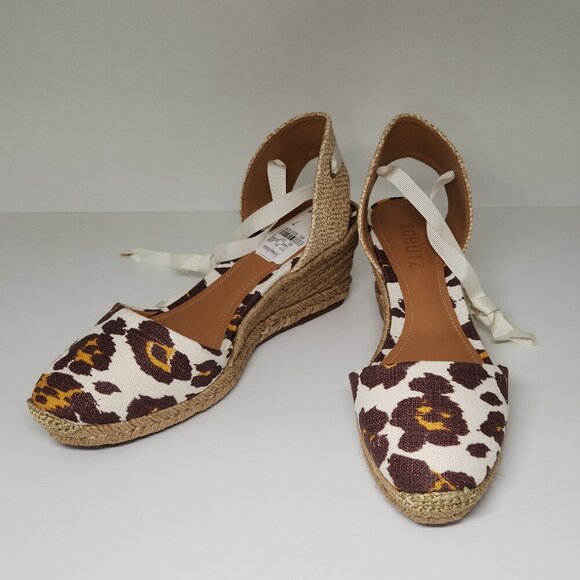 Schutz Lace Up Espadrille Wedge Sandals Women's Size 7 - Picture 1 of 10